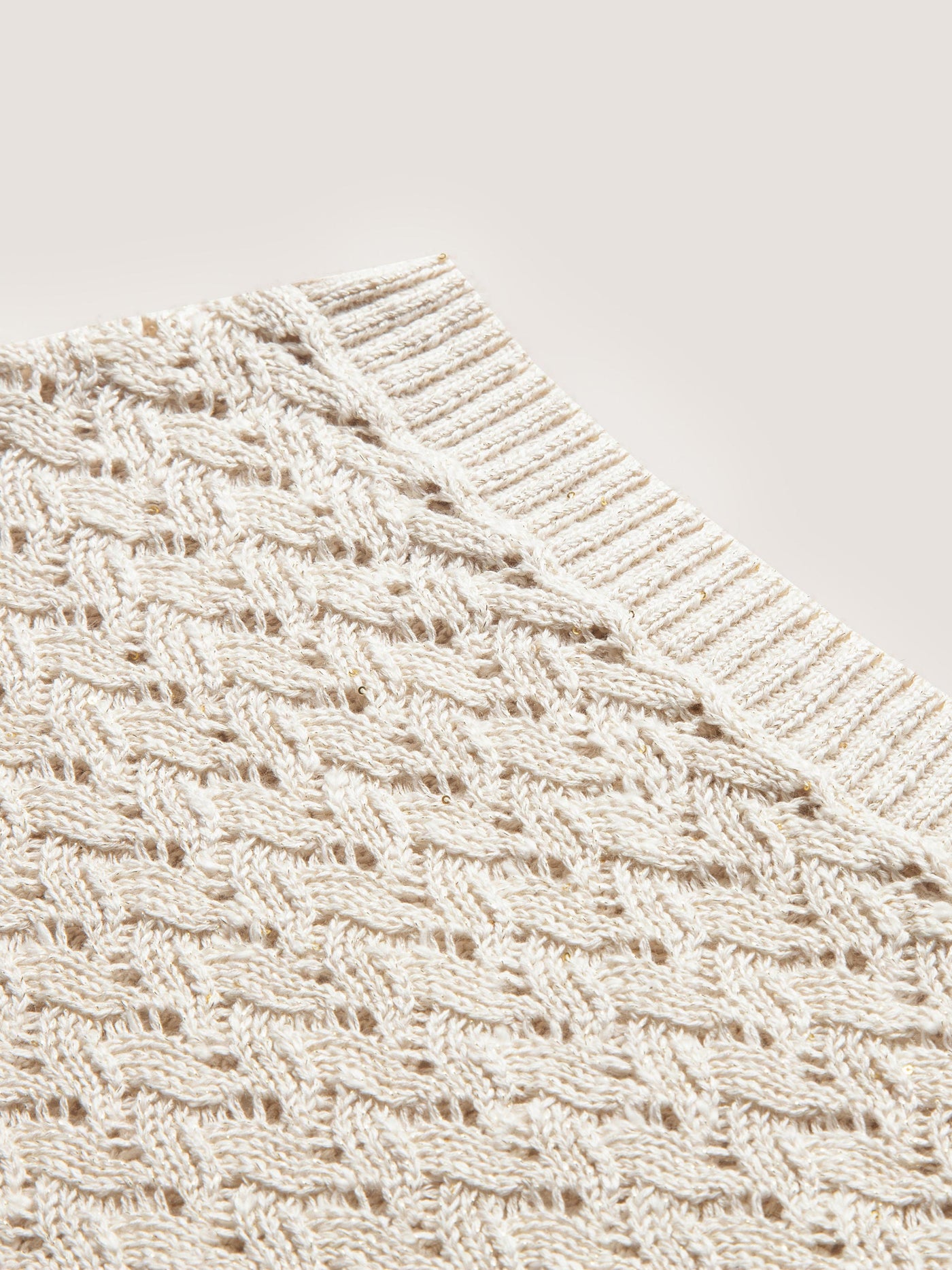 OPEN KNIT CREW NECK DRESS