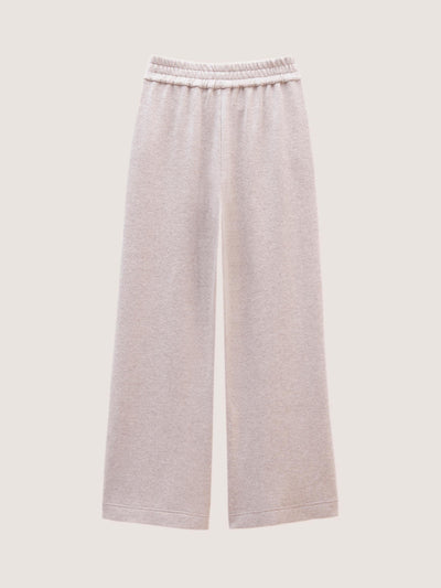 WOOL CASHMERE STRAIGHT LEG DRAWSTRING PANTS
