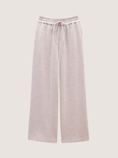 WOOL CASHMERE STRAIGHT LEG DRAWSTRING PANTS