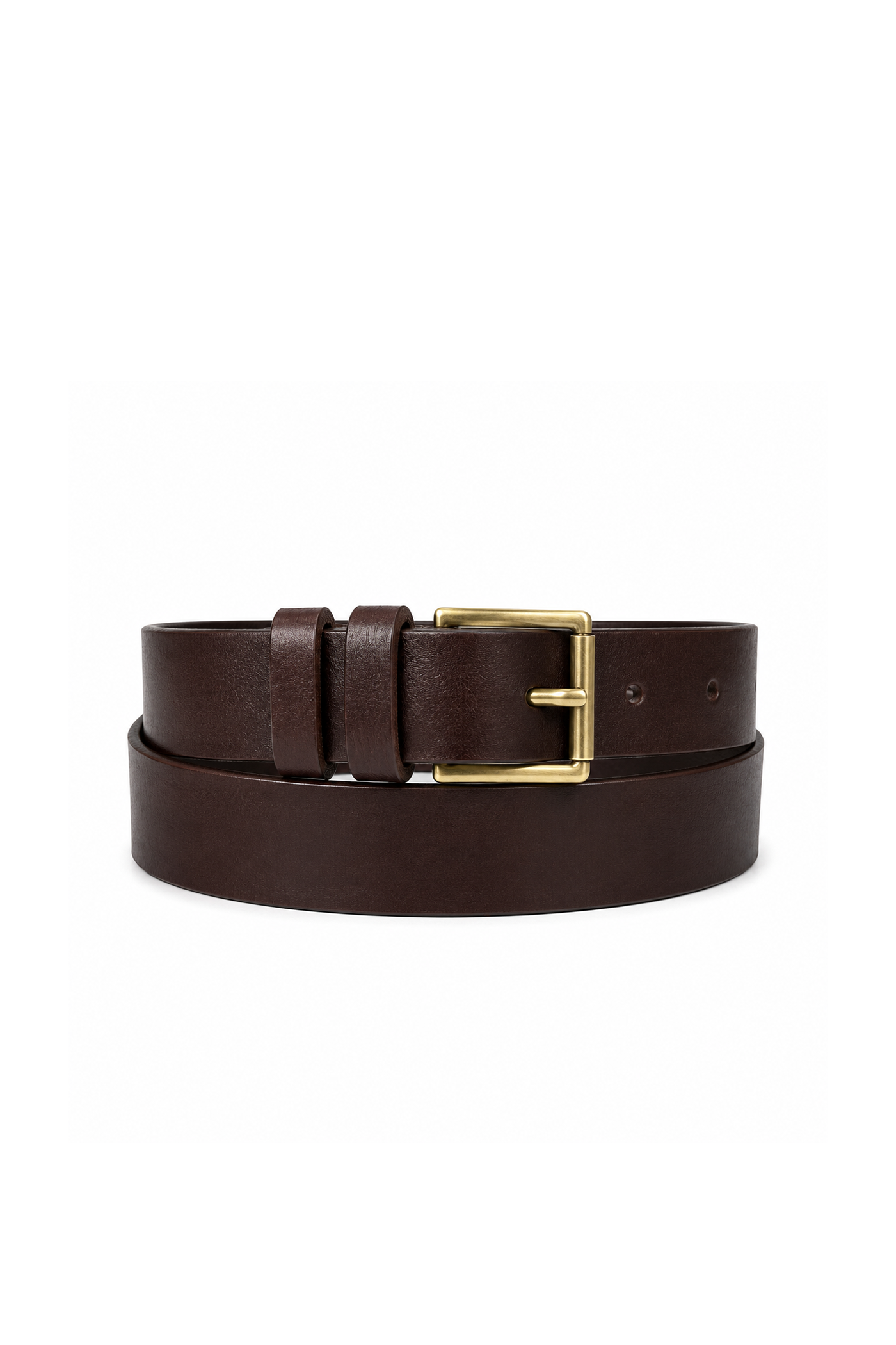 Genuine Leather double wrap  belt with roller  buckle