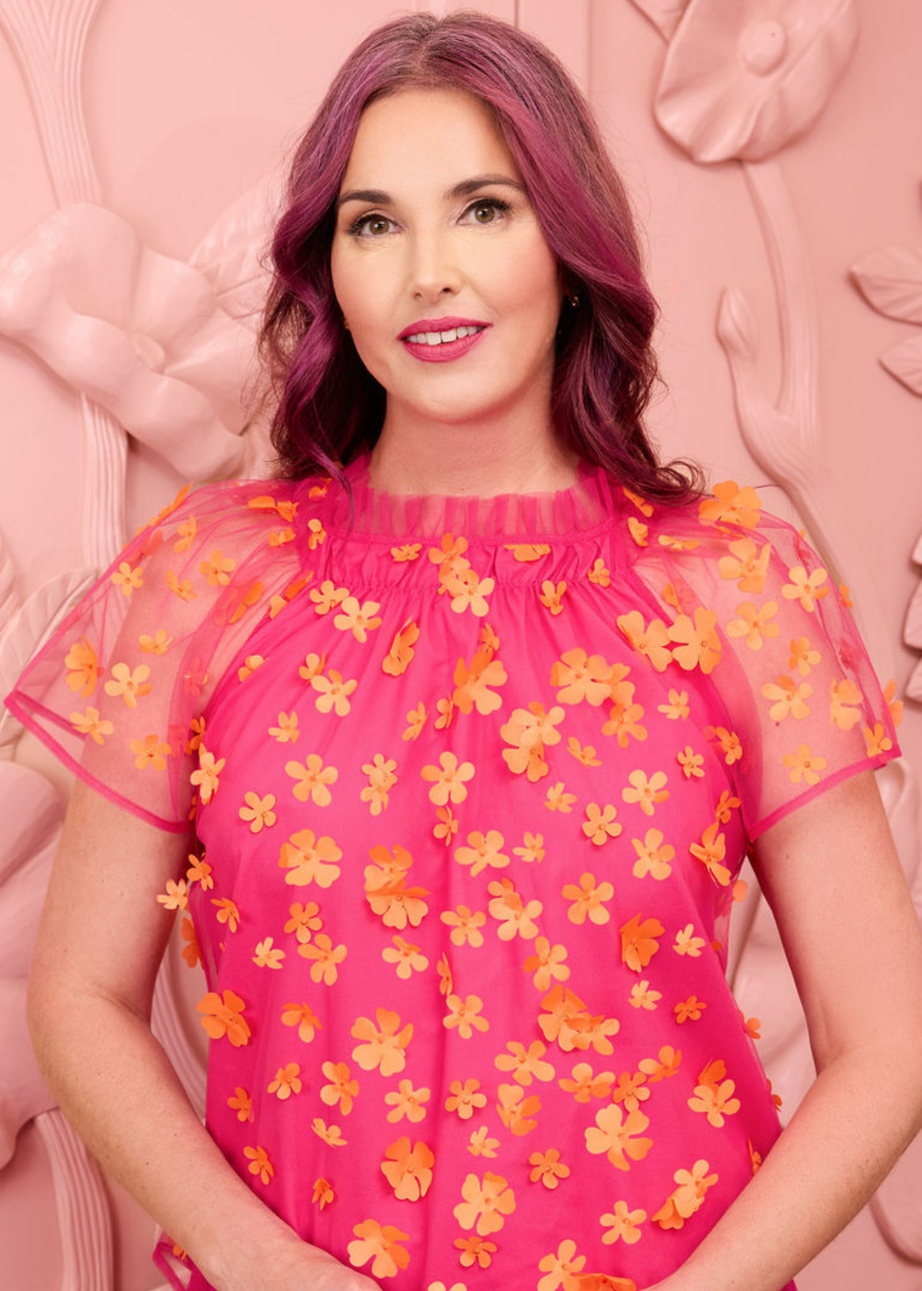 Quinn Dress Magenta Flower Tulle