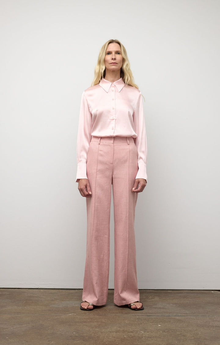 Linen wide leg pant with pintuck