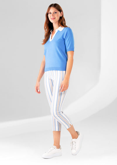 Wicklow Stripe 25'' Cropped Pant With Slits