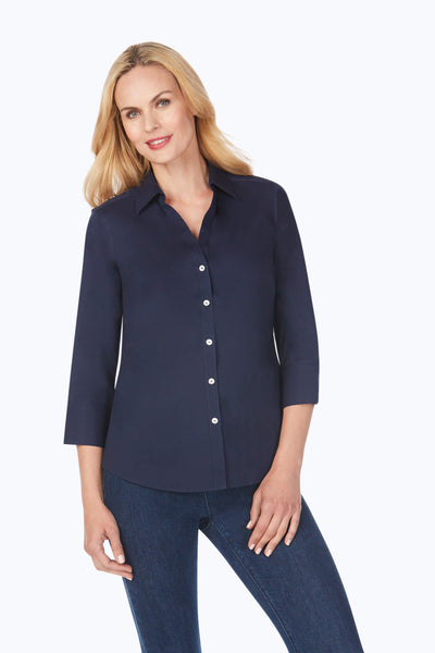 Mary Essential Stretch Non-Iron Shirt #color_navy