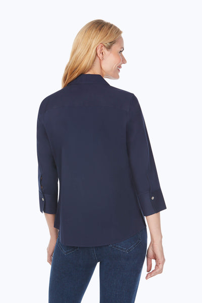 Mary Essential Stretch Non-Iron Shirt #color_navy