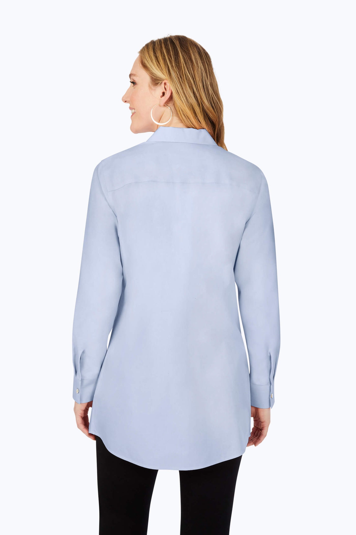 Cici Essential Pinpoint Non-Iron Tunic #color_blue wave